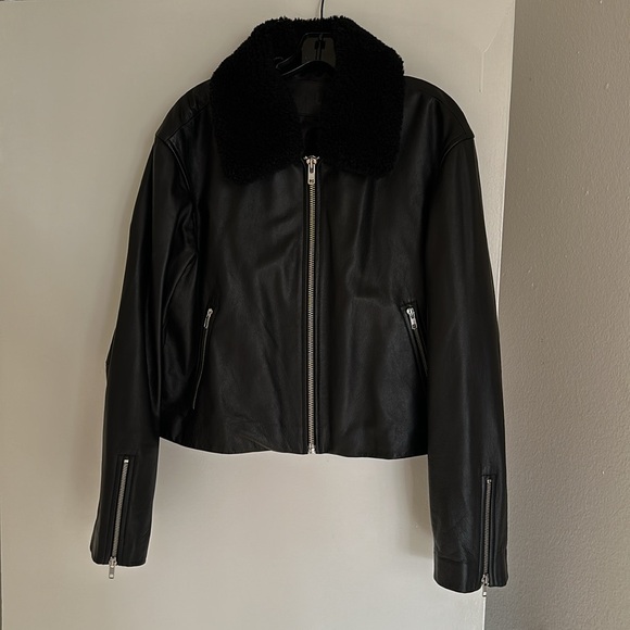 STAUD Lenora Black Leather Jacket - size Small - Picture 7 of 9